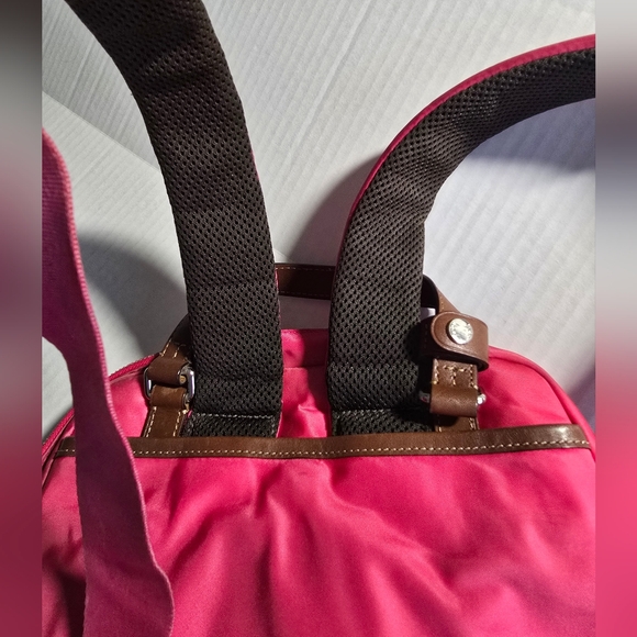 Tumi Pink and Brown Women's Backpack Y2K Vintage 90s - Picture 5 of 16